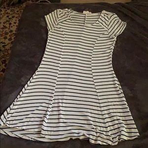 Black and white striped dress